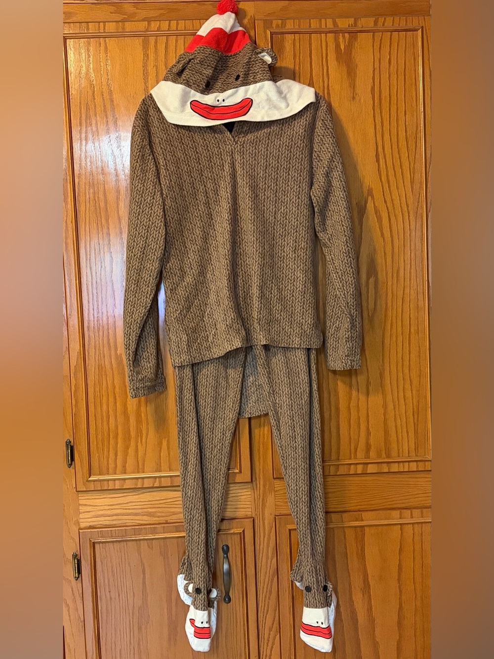 Adult Sock Monkey PJ set size medium soft and super cute